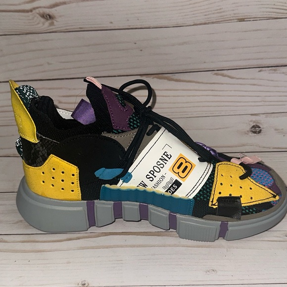 Colorful Multi-Panel Sneakers - Picture 6 of 11